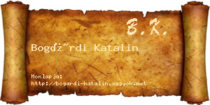 Bogárdi Katalin névjegykártya